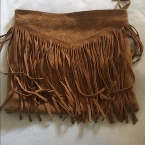 Leather Fringed Pouch